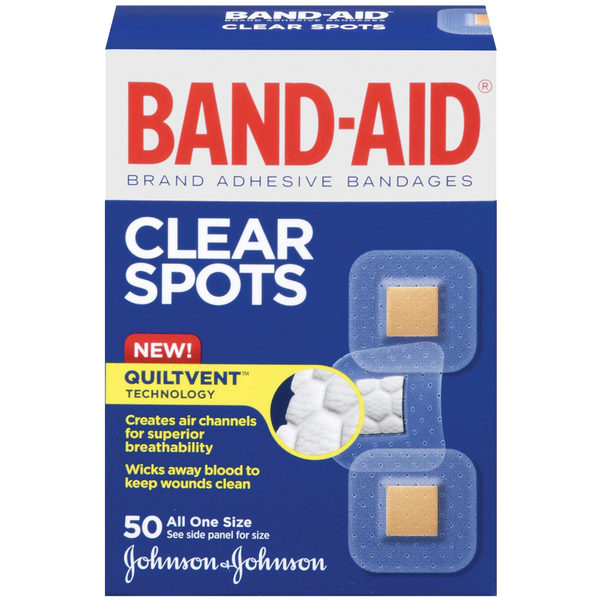 Band-Aid Brand Adhesive Bandages Clear Spots 50 Count