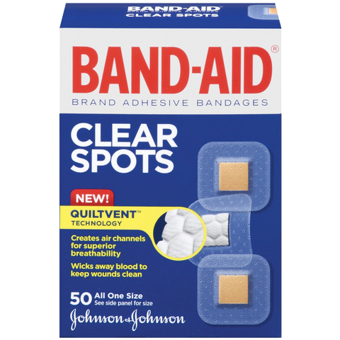 Band-Aid Brand Adhesive Bandages Clear Spots 50 Count