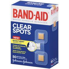 Band-Aid Brand Adhesive Bandages Clear Spots 50 Count