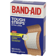 Band-Aid Brand Adhesive Bandages Extra Large Tough Strips 10 Count