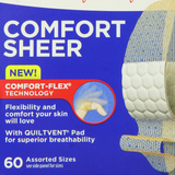 Band-Aid Brand Adhesive Bandages Sheer Strips Assorted 60 Count