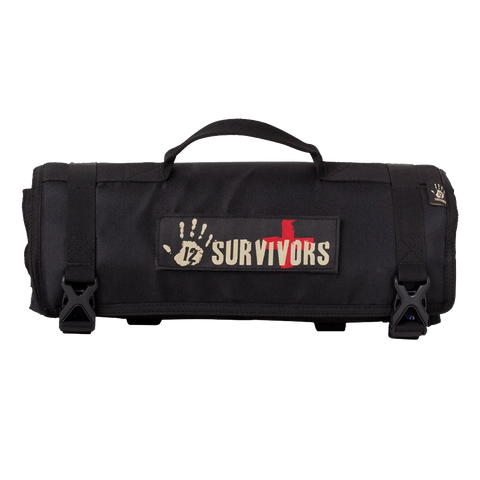 12 Survivors First Aid Rollup Kit Black