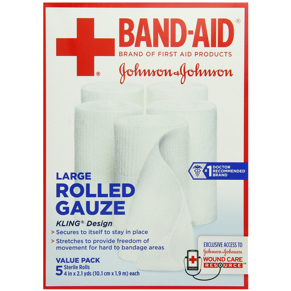 Band-Aid First Aid Covers Kling Large Rolled Gauze 5 Count